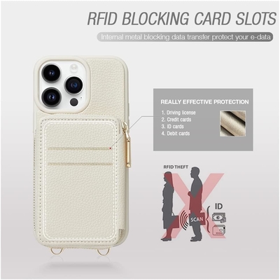 iPhone 12 Pro/iPhone 12 財布ケース ブース ザイプクロスボディバッグ 腕帯 RFIDシールドの財布ケース