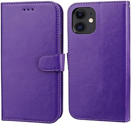 iPhone 12/Proの財布ケースと互換性 カードホルダー PU レザースタンド 衝撃防弾 手首ストラップ クランプシェル 6.1インチ