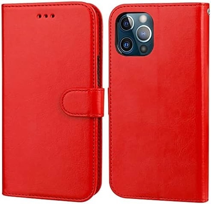 iPhone 12/Proの財布ケースと互換性 カードホルダー PU レザースタンド 衝撃防弾 手首ストラップ クランプシェル 6.1インチ