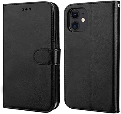 iPhone 12/Proの財布ケースと互換性 カードホルダー PU レザースタンド 衝撃防弾 手首ストラップ クランプシェル 6.1インチ