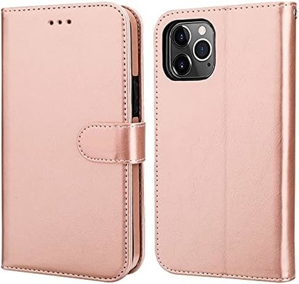 iPhone 12/Proの財布ケースと互換性 カードホルダー PU レザースタンド 衝撃防弾 手首ストラップ クランプシェル 6.1インチ