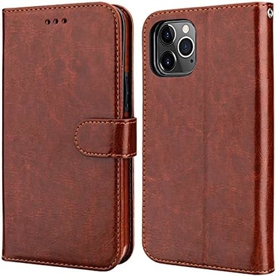 iPhone 12/Proの財布ケースと互換性 カードホルダー PU レザースタンド 衝撃防弾 手首ストラップ クランプシェル 6.1インチ