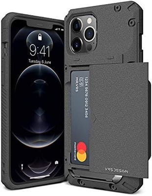 [カード]iPhone 12 Pro Max 6.7インチ用のプレミアム固形クレジットカードスロットウォレット