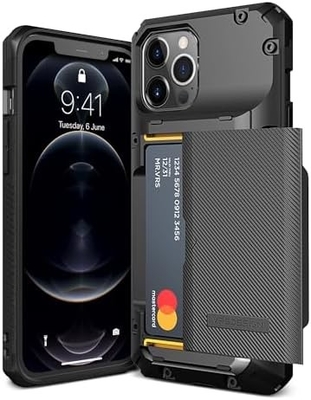 [カード]iPhone 12 Pro Max 6.7インチ用のプレミアム固形クレジットカードスロットウォレット