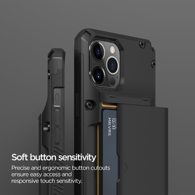 [カード]iPhone 12 Pro Max 6.7インチ用のプレミアム固形クレジットカードスロットウォレット