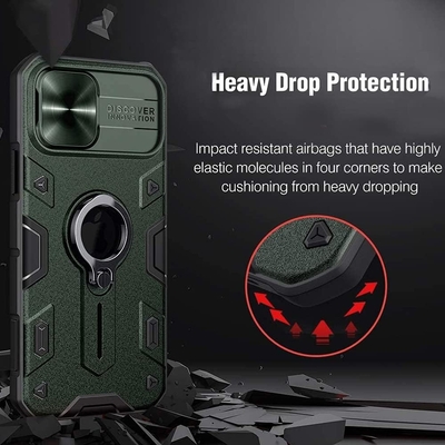 iPhone 12 Pro Maxケース カメラカバー&amp;キックスタンド デューティ 軍用装甲保護カバー