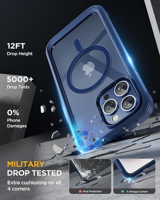 磁気型 iPhone 12 Pro Max ケース 全身内蔵 ガラススクリーン保護具&amp; カメラ保護具