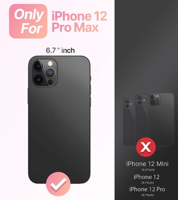 iPhone 12 Pro Maxケース リング,オイルペイント 花 色彩豊かなレトロ花 可愛いカワイイ波のフレーム 女性の女の子の電話ケース