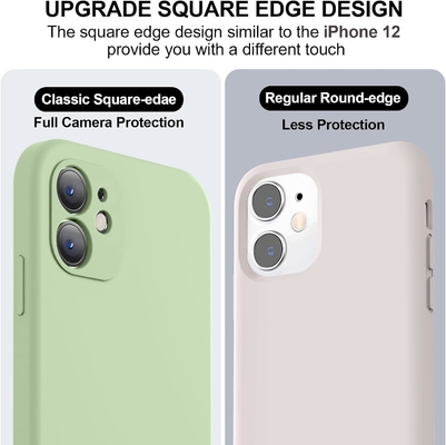 iPhone 11ケースと互換性 改良された液体シリコン [四角形の縁] [柔らかい防傷マイクロファイバー内膜]