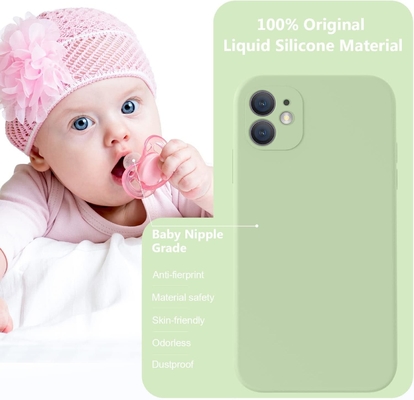 iPhone 11ケースと互換性 改良された液体シリコン [四角形の縁] [柔らかい防傷マイクロファイバー内膜]