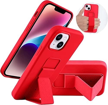 シリコンキックスタンドケース iPhone 11ケースと互換性がある (6.1インチ) 垂直および水平スタンド ハンドストラップ メタルキックスタンド