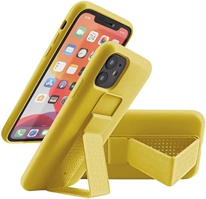 シリコンキックスタンドケース iPhone 11ケースと互換性がある (6.1インチ) 垂直および水平スタンド ハンドストラップ メタルキックスタンド