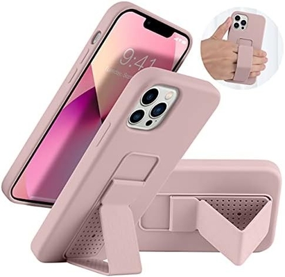 シリコンキックスタンドケース iPhone 11ケースと互換性がある (6.1インチ) 垂直および水平スタンド ハンドストラップ メタルキックスタンド