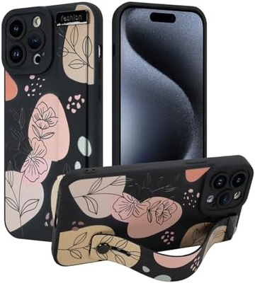 iPhone 12 Pro Max シリコンケース ストラップ付き 女性用 女の子用 可愛い花の花 パターンデザイン 調整可能な柔らかいワイヤーバンド