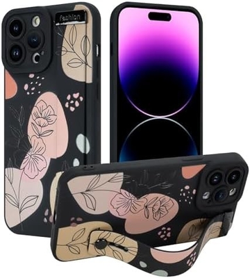 iPhone 12 Pro Max シリコンケース ストラップ付き 女性用 女の子用 可愛い花の花 パターンデザイン 調整可能な柔らかいワイヤーバンド