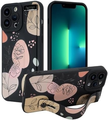 iPhone 12 Pro Max シリコンケース ストラップ付き 女性用 女の子用 可愛い花の花 パターンデザイン 調整可能な柔らかいワイヤーバンド
