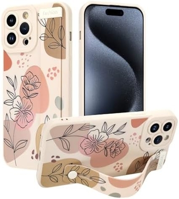 iPhone 12 Pro Max シリコンケース ストラップ付き 女性用 女の子用 可愛い花の花 パターンデザイン 調整可能な柔らかいワイヤーバンド