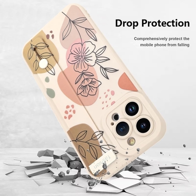 iPhone 12 Pro Max シリコンケース ストラップ付き 女性用 女の子用 可愛い花の花 パターンデザイン 調整可能な柔らかいワイヤーバンド