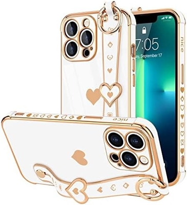 iPhone 12 Pro 可愛い 恋愛・ハート ストラップ 女性用 携帯カバー 女の子用 ブラング シリコン カメラ レンズ 保護 バンパー