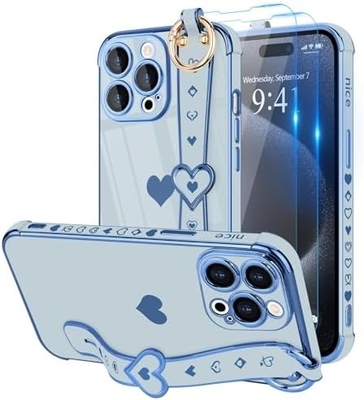 iPhone 12 Pro 可愛い 恋愛・ハート ストラップ 女性用 携帯カバー 女の子用 ブラング シリコン カメラ レンズ 保護 バンパー
