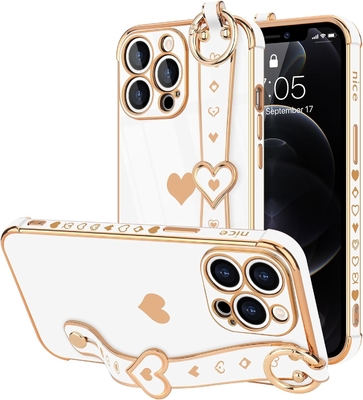 iPhone 12 Pro 可愛い 恋愛・ハート ストラップ 女性用 携帯カバー 女の子用 ブラング シリコン カメラ レンズ 保護 バンパー