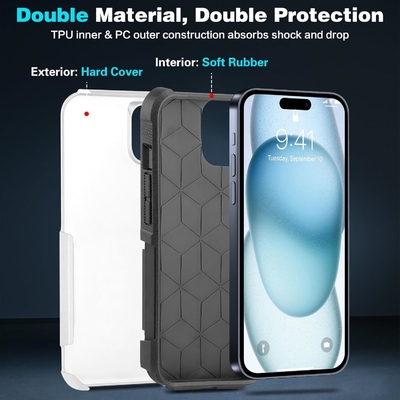 5 in 1 for iphone 15 Plusケース,2パックスクリーンプロテクター+2パックカメラレンズプロテクター