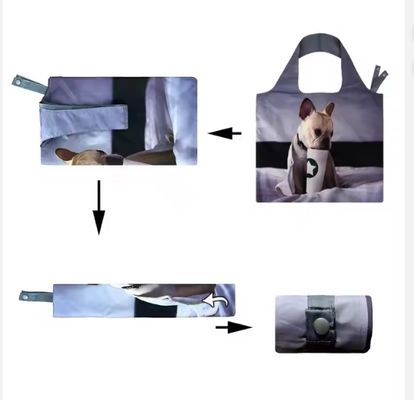 卸売 RPET リサイクルポリエステル 耐久性のある大型ショッピング再利用可能な食料品トートバッグ