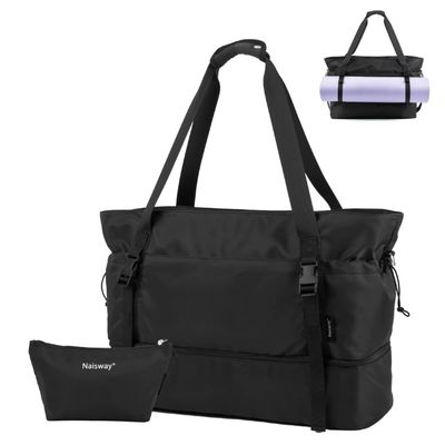 旅行用女性用トラベルバックパック、ハンドバッグ、バックパック、靴コンパートメントとウェットポケット付き、ヨガマットバッグ、一泊週末バッグ