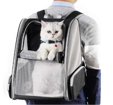 ペット用バックパック ブラインド付き 小さい猫や犬に適しています 換気設計,安全帯,スナップサポート,折りたたみ機能