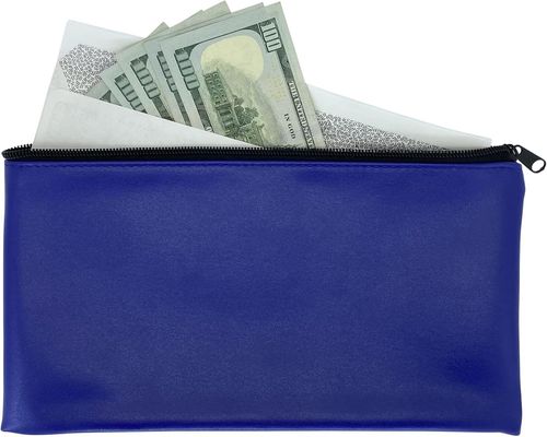 ブルーバンク セキュリティ 預金 ザイパーバッグ 防水ビニール コーティング 柔らかい内面の内面 毛皮のような外観 現金,チェック,コイン,金銭の保管などのために