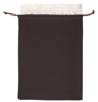 Large Brown Velvet Cremains Urn Bag for Human Ashes - for Use Inside The Urn - Size 10" X 12" (230 Cubic Inches Capacity) - Includes a Resealable PE Material Ashes Storage Bag