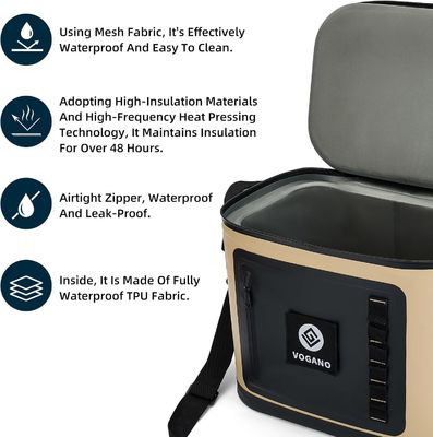 多用途防水クーラーバッグ、漏れ防止TPU構造、24時間保冷、快適な調節可能ストラップ