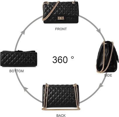 女性用キルティングクロスボディ財布チェーン付きデザイナー財布トレンディなレディースショルダーバッグ