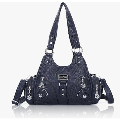 女性用財布 スモール ホーボー ショルダーバッグ ヴァーゲン レザー マルチポケット トートバッグ ジッパー付き