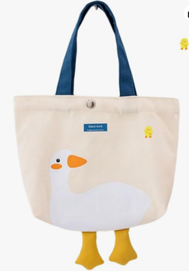 かわいいキャンバストートバッグ - ランチと食料品用のグラフィックトートバッグ