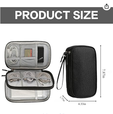 旅行用収納箱 - 携帯用電源バンク,充電器,ケーブル,電話,アクセサリー用のハードEVA保護カバー - 飛行機,ビジネス旅行,家具用のポータブル収納袋