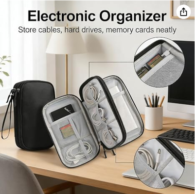 旅行用収納箱 - 携帯用電源バンク,充電器,ケーブル,電話,アクセサリー用のハードEVA保護カバー - 飛行機,ビジネス旅行,家具用のポータブル収納袋