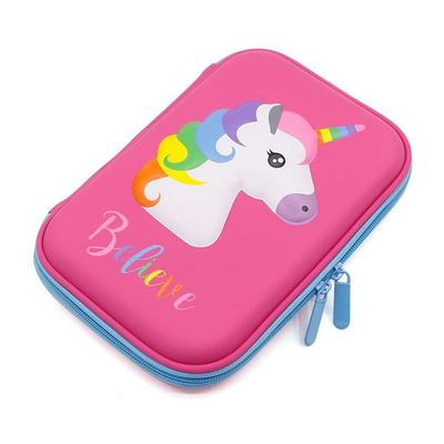 ロゴのピンク色を印刷するODM 60Pcsのユニコーンのエヴァの筆箱3D