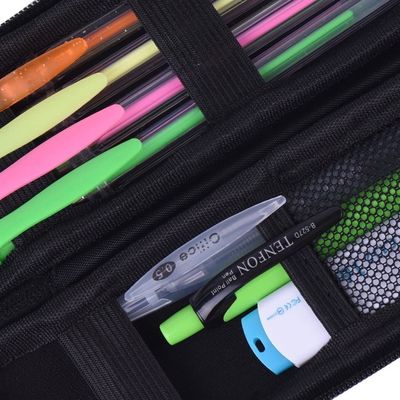 黒い3Dエヴァの堅い場合の鉛筆の袋1800DポリエステルPUの革