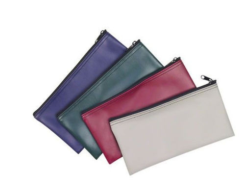 カスタマイズ可能なジッパー付きバンクバッグ。様々なサイズがあり、PVCとレザー製で、現金預け入れに適しています。