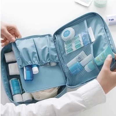 女性人多機能二重旅行洗浄袋の化粧品の貯蔵は防水する